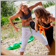 Karate Fight on the beach - Laura vs Blanca